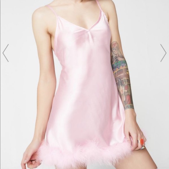 Dolls Kill Other - DOLLSKILL PINK SILK NIGHT DRESS